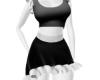 blk and white frill set