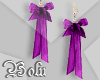 Purple Bow Earrings