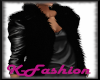 K-Black Leather Fur Top