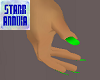 (Sm)Hand Green Nails