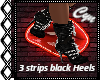 3 Strips Black Heels