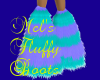 !Teal/pink Fluffy Boots