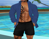 Blue top-Black short