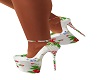 white floral heels