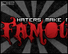 ! Sticker: haters.