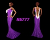 HB777 Drape Dress PPL/WT