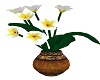 Vase white/yellow flower