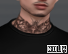 Bour neck tattoo