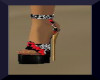 heels blk and red daisy