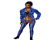 Sexy blue leather pant
