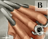 B|Grey Nails + Rings ✿