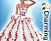 red/white wedding gown