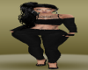 Black Hair Tattoo Top Pants
