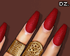 D. Red Nails + Rings!