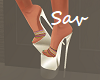 Striped Cream heels
