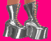 Silver Latex Boots 2
