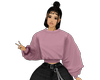 Q|Pink Cropped Sweater