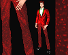 red tuxedo pants - M