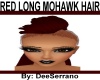 RED LONG MOHAWK HAIR