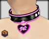 Pet collar black pink