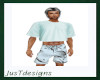 JT Half Top Teal Gray