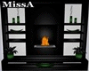 Black/Green Fireplace