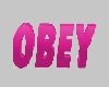 {GSE}Pink/Wht Obey Rug