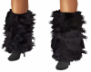 black fluffy boots
