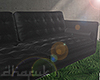 金 Black Leather Sofa