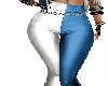 white and blue pants
