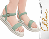 Mint White Sandals