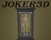 Skeleton in glass case
