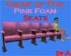 Five Pink Foam Seats