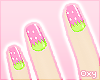 ♡ strawberry nails short