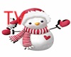 TV> Snowman Cutout Red