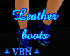 Leather boots blue dark
