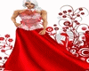 White Red Queen Gown