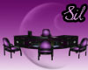 black purple velvet desk