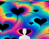 Hot color black heart bg